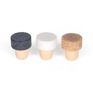 Examples of distillery caps made of resin with added materials