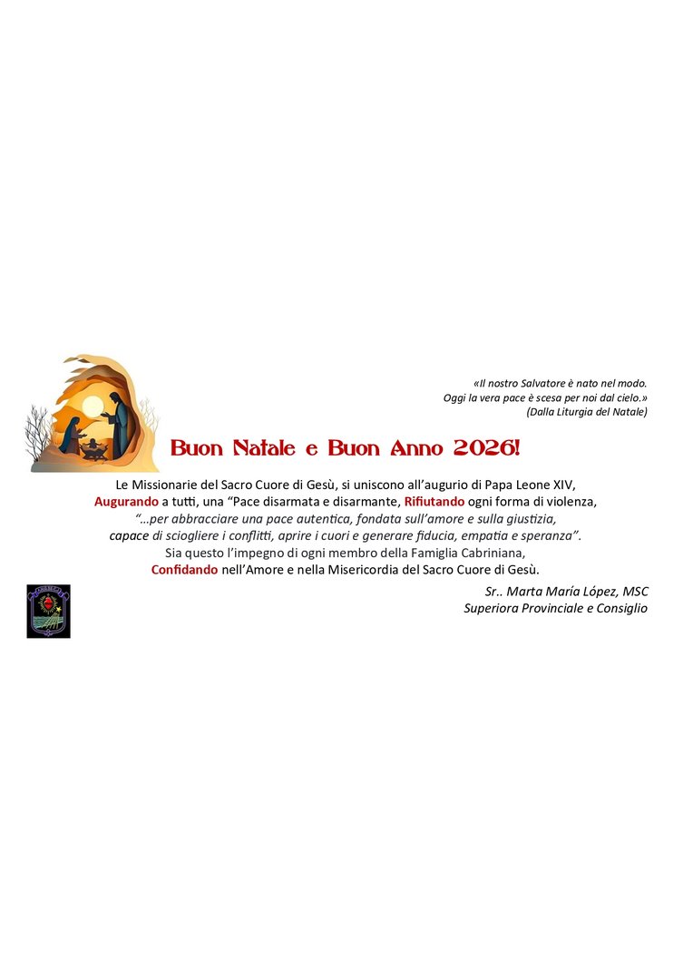 Auguri dalla Provincia Mater Gratiae (ITA)