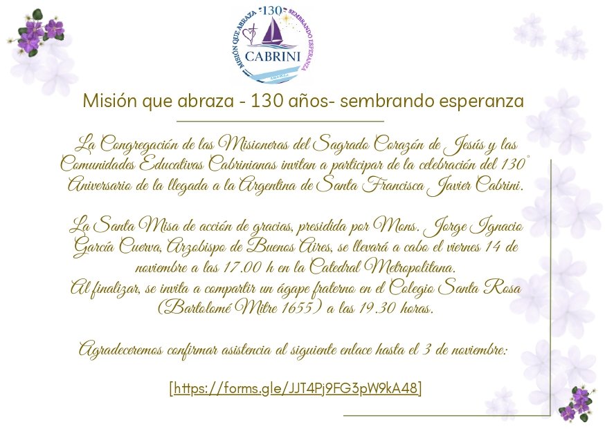 130 years since Mother Cabrini’s arrival in Argentina