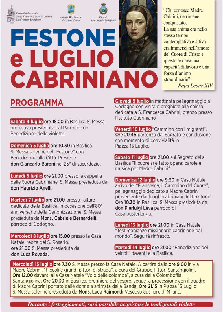 Celebrazioni del luglio cabriniano