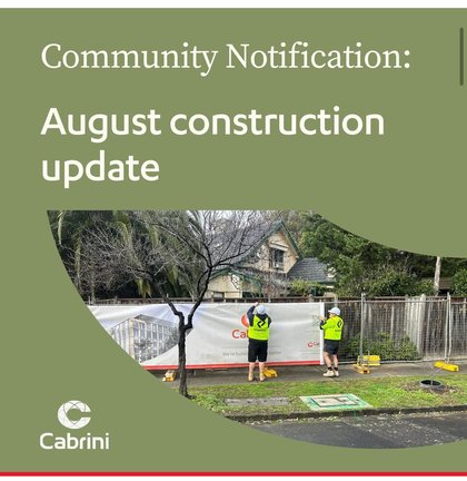Obras en el ala este del Hospital Cabrini en Malvern