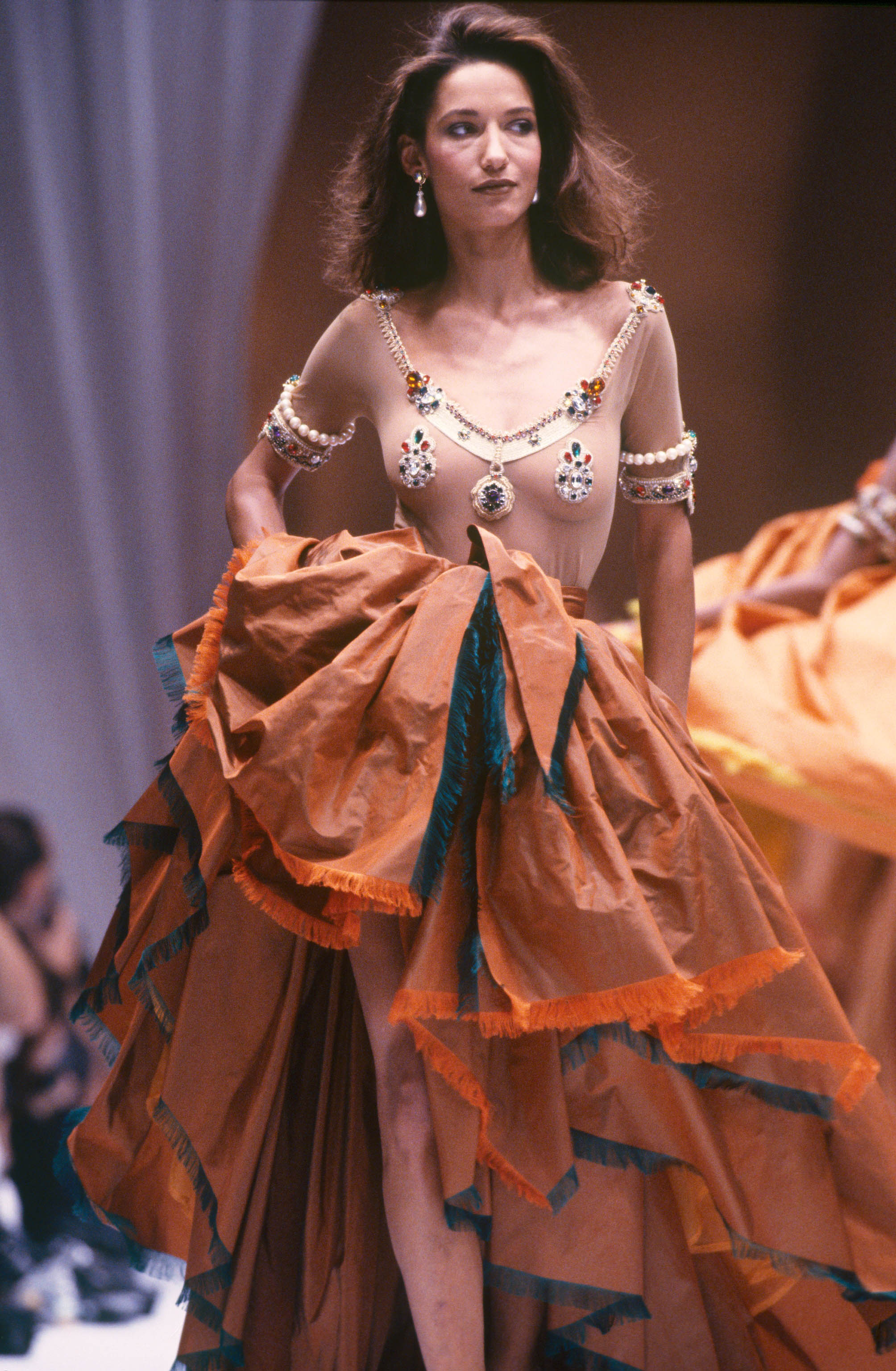 Gianfranco Ferré Prêt-à-porter Donna Primavera/Estate 1991, Look n. 150. Modella Marpessa Hennink.