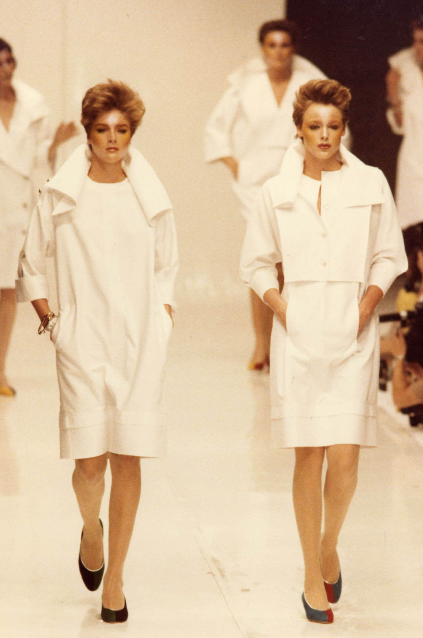 Gianfranco Ferré Women’s Ready-to-wear Spring/Summer 1982, Looks n. 40 and 39. Model Joyce Borst.