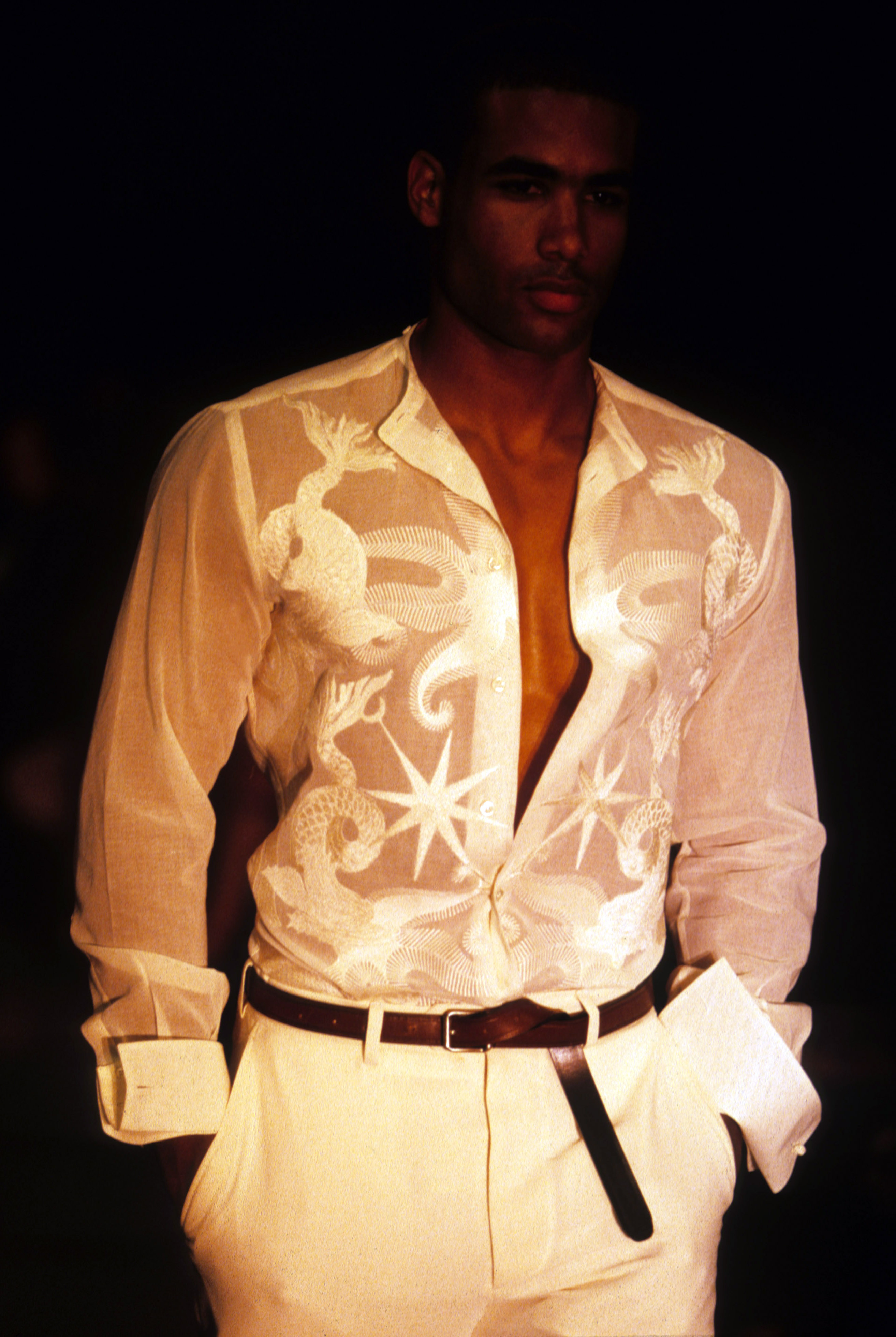 Gianfranco Ferré Men’s Ready-to-wear Spring/Summer 1997, Look n. 117. Model Boris Kodjoe.