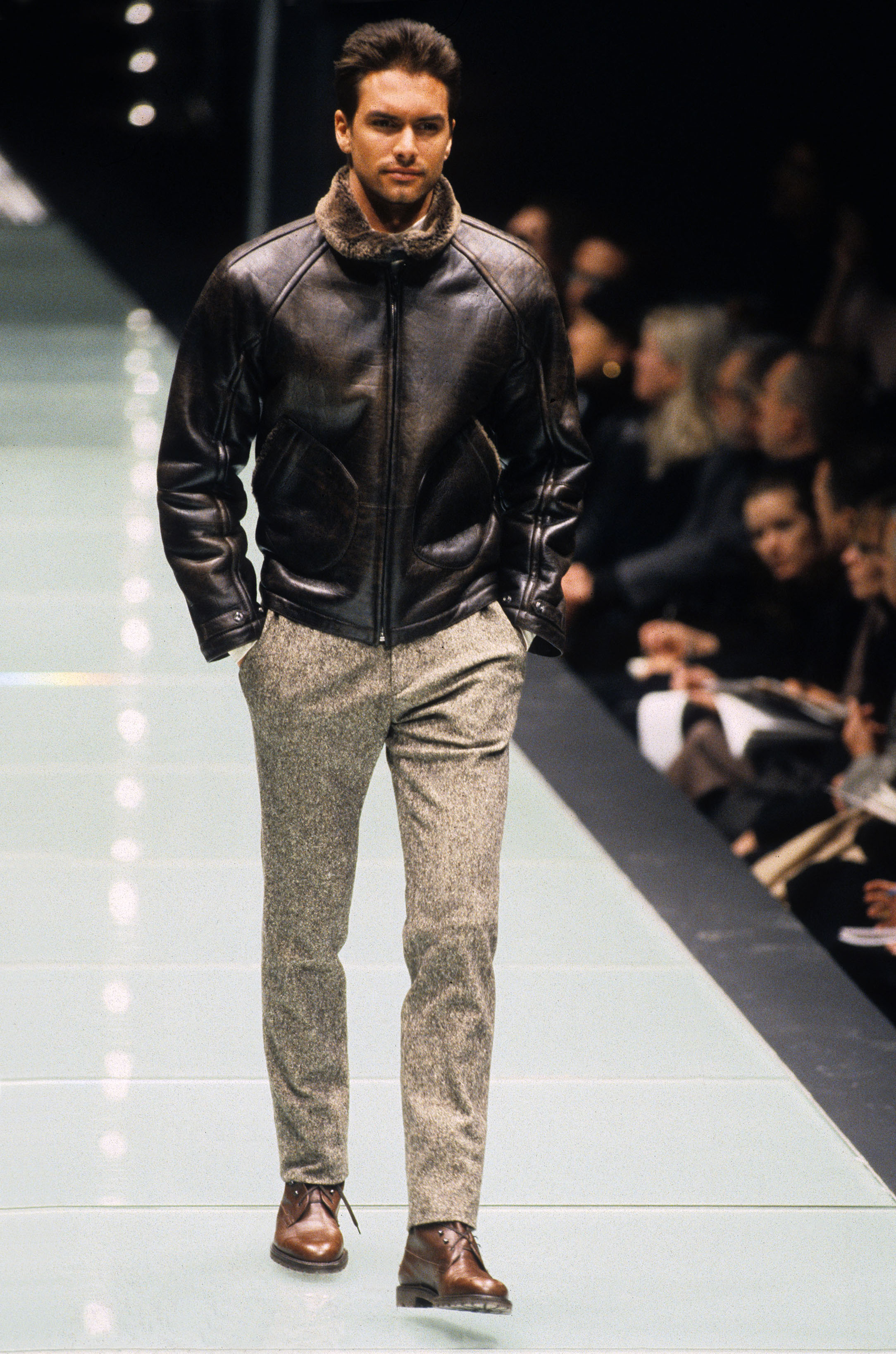 Gianfranco Ferré Men’s Ready-to-wear Fall/Winter 1996-97, Look n. 86. Model Marcus Schenkenberg.
