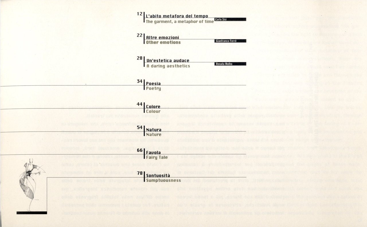 Pagina interna con indice del volume.