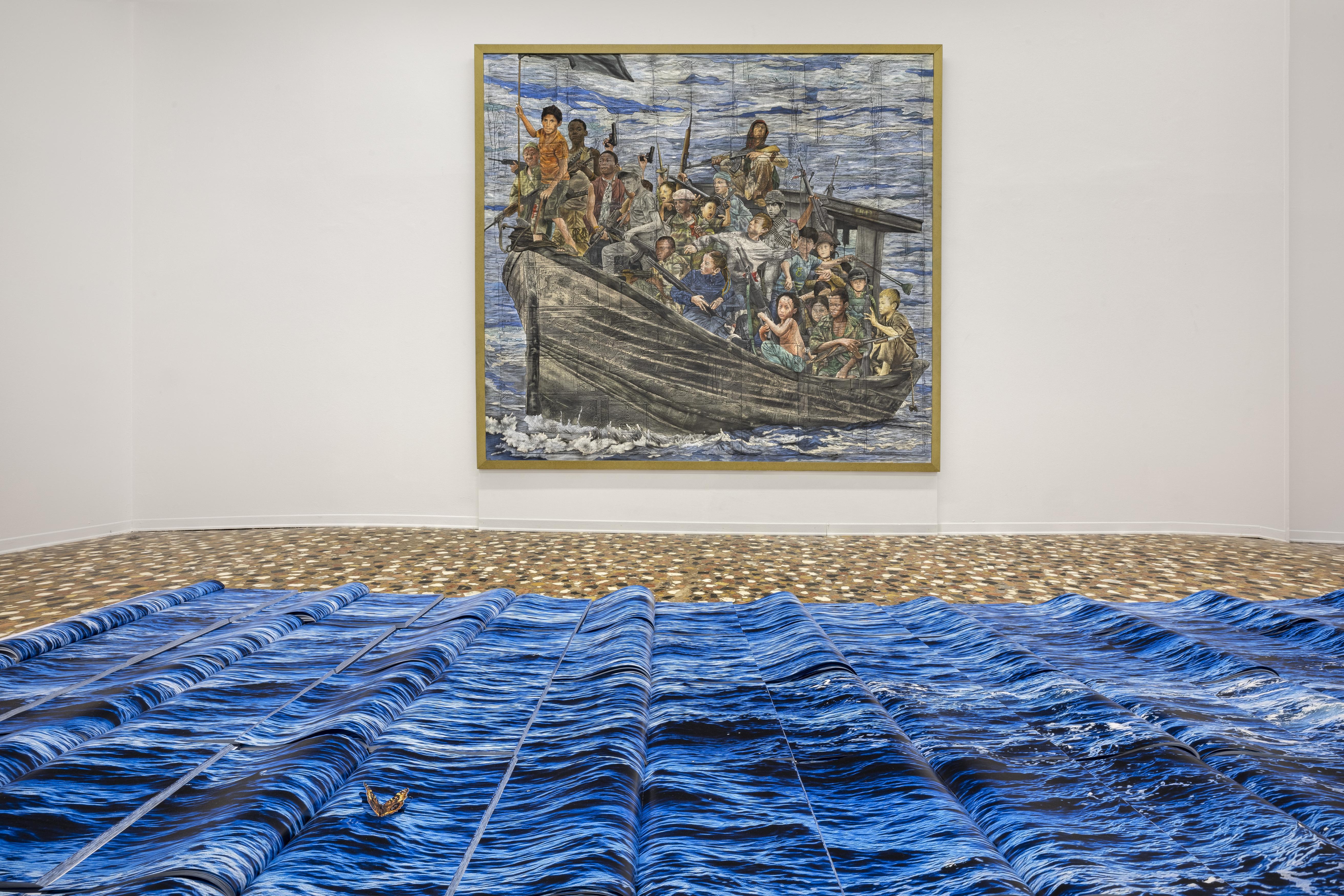 Andrea Mastrovito at the Bienal Del Agua in Cascais, Portugal