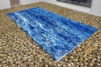 Andrea Mastrovito, Quando il Cielo Finisce, 2025, 240 x 500 cm, 80 books on the floor